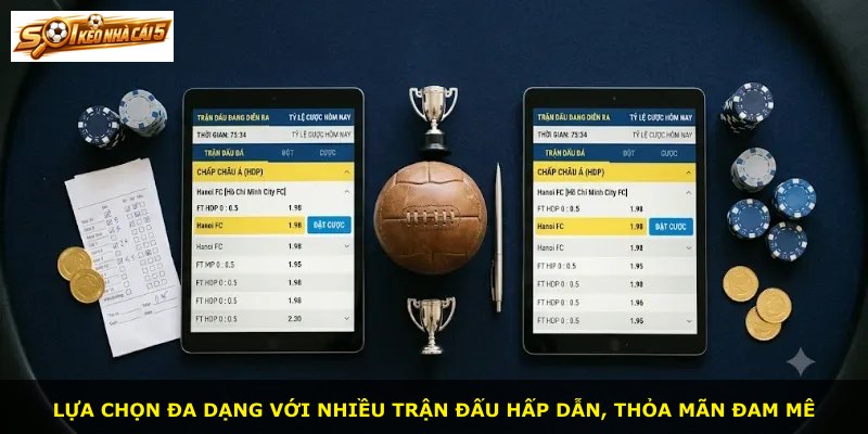 Lựa chọn đa dạng với nhiều trận đấu hấp dẫn, thỏa mãn đam mê